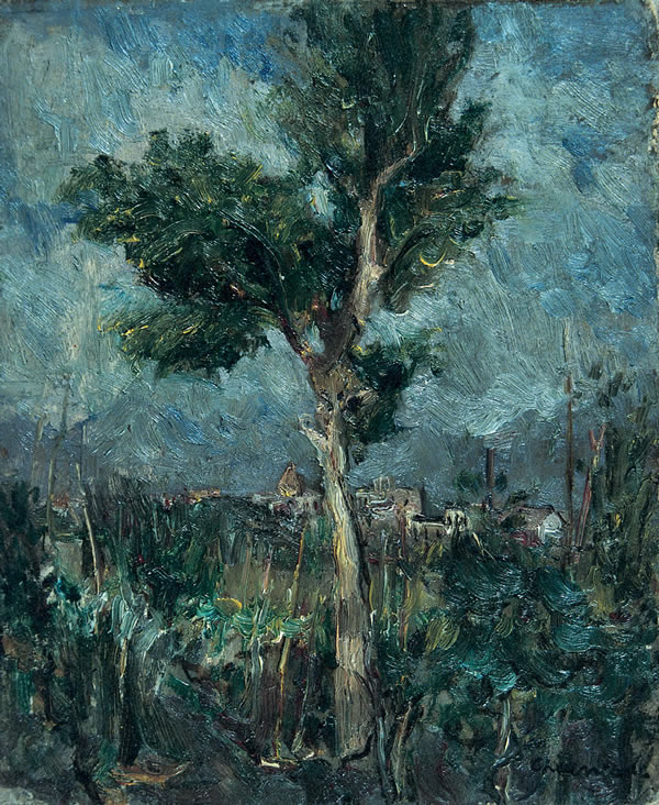 Albero, anni trenta, olio su tavola, Napoli collezione privata.